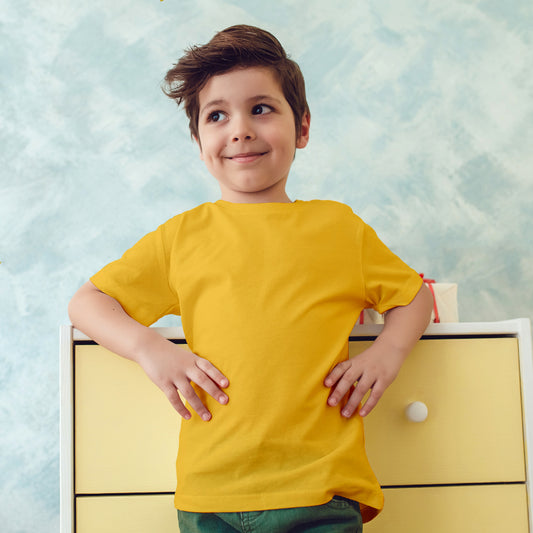 HiFEN® Kids Crew Neck Short Sleeve T Shirts Cotton Rich Plain Classic Fit Value weight Casual Top 3 to 15 Years 3 Pack