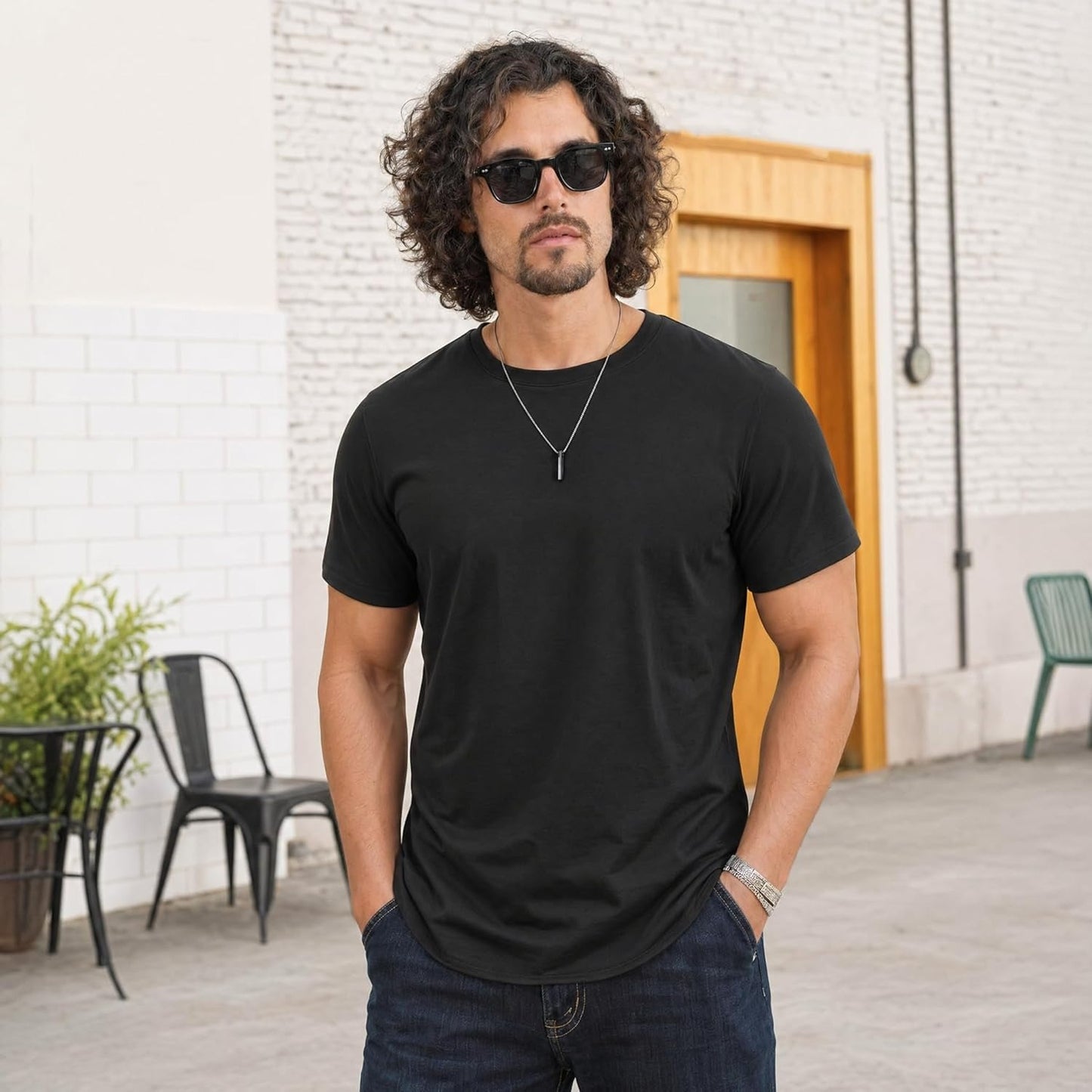 HiFEN® Mens T-Shirt, Adult Valueweight Crew Neck T Shirt, Plain 100% Cotton Men Tshirt, Summer Short Sleeves Top for Men