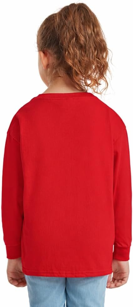 HiFEN® Kids Plain Basic Long Sleeve Round Neck Cotton T-Shirt Stretchy & Comfortable PE School Tee Top Age 3 to 15 Years