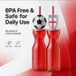 HiFEN® England Football Water Bottle, 500ml/18oz Leak Proof Lid Drinking Bottle with Straw, BPA-Free Easy Clean Hydration Bottle for Football Matches, Sporting Events, Gym & Travel, (Pack of 2)