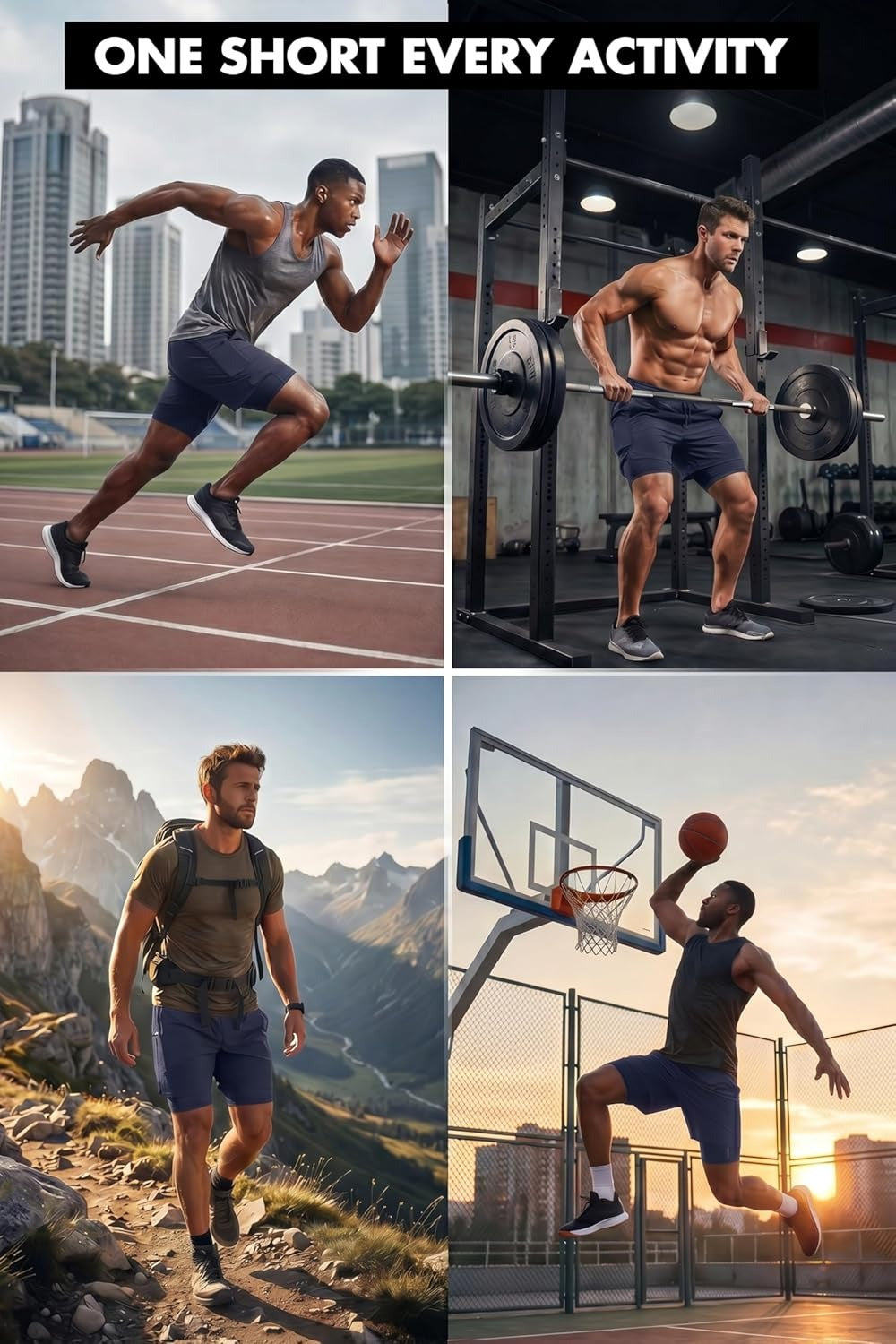 HiFEN® Men’s Running 2 in 1 Shorts, Quick Dry Gym Workout Training Sports Shorts with Liner & Phone Pocket, Breathable Athletic Jogging Shorts for Fitness Outdoor Sports