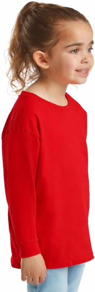 HiFEN® Kids Plain Basic Long Sleeve Round Neck Cotton T-Shirt Stretchy & Comfortable PE School Tee Top Age 3 to 15 Years