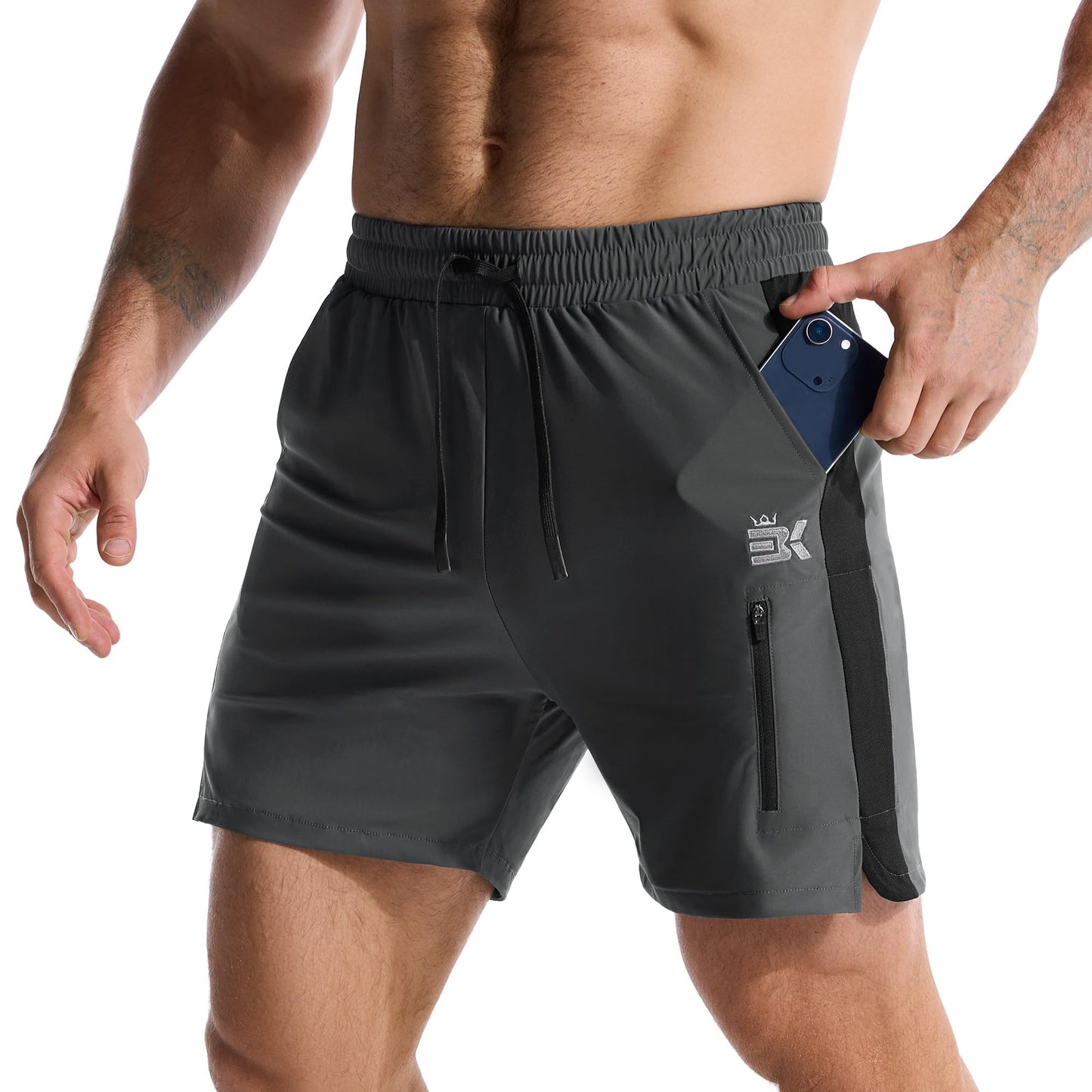 HiFEN® Men’s Running 2 in 1 Shorts, Quick Dry Gym Workout Training Sports Shorts with Liner & Phone Pocket, Breathable Athletic Jogging Shorts for Fitness Outdoor Sports
