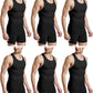 HiFEN® Mens Cotton Summer Vests Lightweight Sleeveless Gym Singlets Undershirts White, Pack of 6