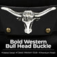 HiFEN® Cowboy Hat for Men and Women Western Cowboy Hat with Metal Bull Head Unisex Wide Brim Adjustable Cowboy Outfit Accessory for Outdoor Activities (Black & Brown)