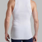 HiFEN® Mens Cotton Summer Vests Lightweight Sleeveless Gym Singlets Undershirts White, Pack of 6