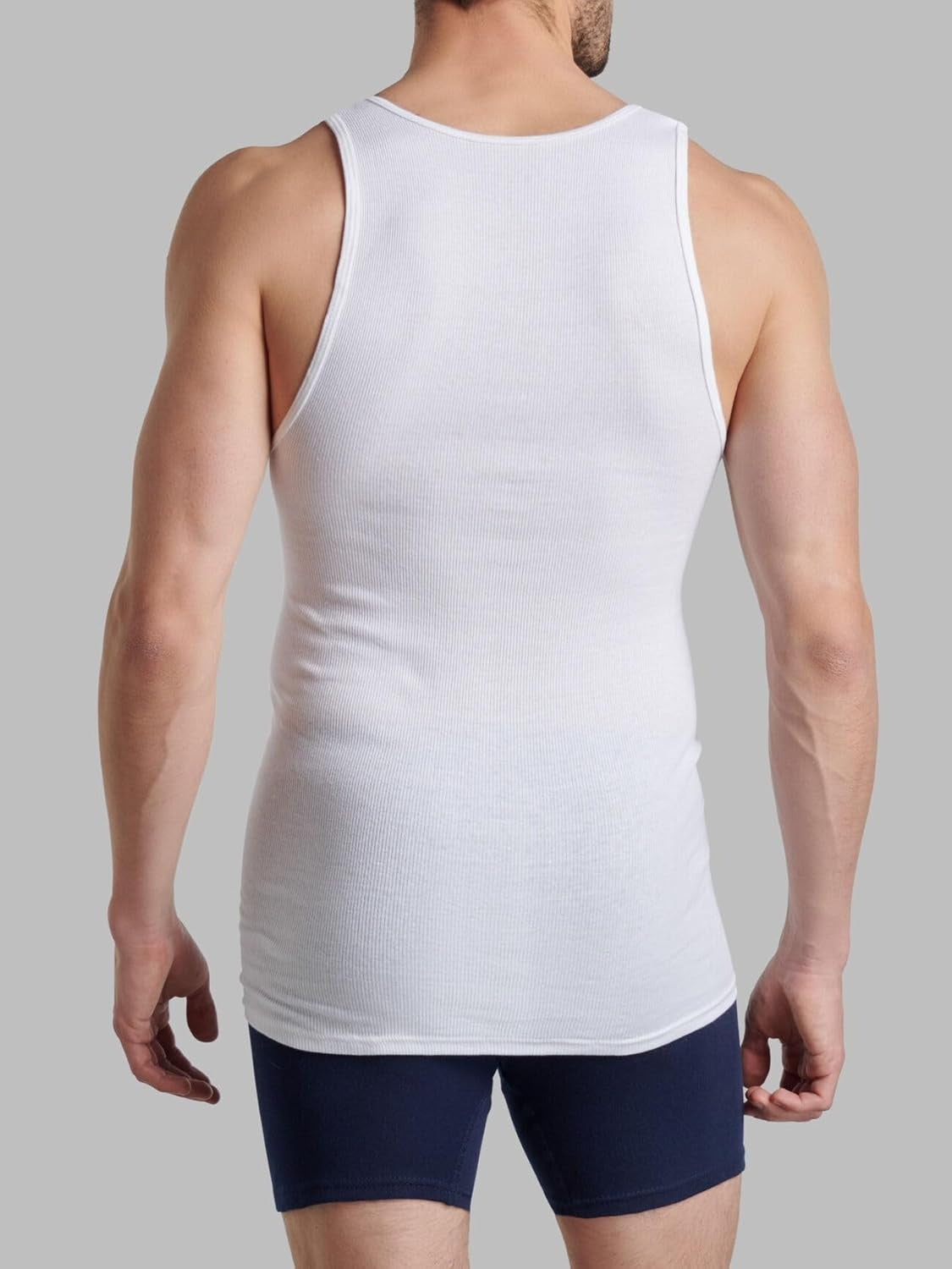 HiFEN® Mens Cotton Summer Vests Lightweight Sleeveless Gym Singlets Undershirts White, Pack of 6