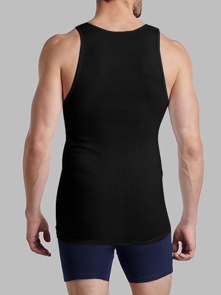 HiFEN® Mens Cotton Summer Vests Lightweight Sleeveless Gym Singlets Undershirts White, Pack of 6