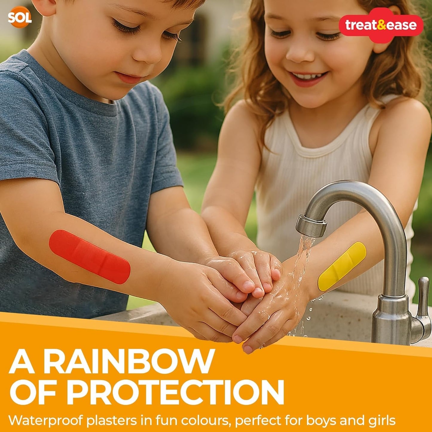 HiFEN® Children's Kids Plasters – Pack of 120 Assorted Sizes & Fun Designs – Waterproof, Skin-Friendly Adhesive Bandages for Cuts, Scrapes & Wounds – Ideal for Home, School & First Aid Kits