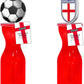 HiFEN® England Football Water Bottle, 500ml/18oz Leak Proof Lid Drinking Bottle with Straw, BPA-Free Easy Clean Hydration Bottle for Football Matches, Sporting Events, Gym & Travel, (Pack of 2)
