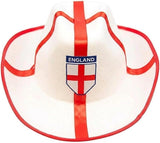 HiFEN® England Cowboy Hat for Adults, St George’s Flag Western Fancy Dress Hat for Rugby, Cricket, Football World Cup, Euros, St George’s Day, Festivals, Sporting Events and Costume Parties