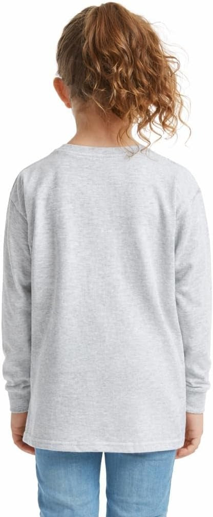 HiFEN® Kids Plain Basic Long Sleeve Round Neck Cotton T-Shirt Stretchy & Comfortable PE School Tee Top Age 3 to 15 Years