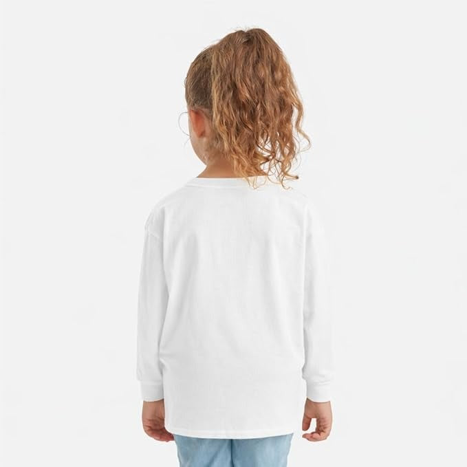 HiFEN® Kids Plain Basic Long Sleeve Round Neck Cotton T-Shirt Stretchy & Comfortable PE School Tee Top Age 3 to 15 Years