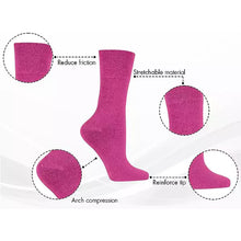 Load image into Gallery viewer, 3_pair_multipack-womens_diabetic_socks-for_women-compression_socks-pink_diabetic_calf_socks-HiFEN_UK