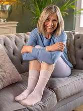 Load image into Gallery viewer, 3_pair_multipack-ladies_diabetic_socks-for_women_brown_socks-calf_socks-compression_diabetic_socks-HiFEN_UK
