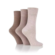 Load image into Gallery viewer, 3_pairs_multipack-women_diabetic_socks-for_women_cotton_compression_socks-brown_socks-HiFEN_UK