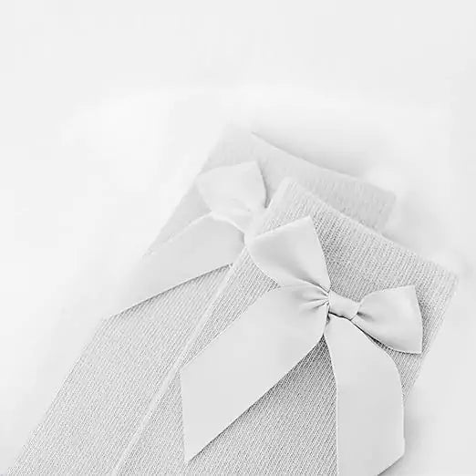 white-ribbon-bow-socks