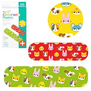 HiFEN® Children's Kids Plasters – Pack of 120 Assorted Sizes & Fun Designs – Waterproof, Skin-Friendly Adhesive Bandages for Cuts, Scrapes & Wounds – Ideal for Home, School & First Aid Kits