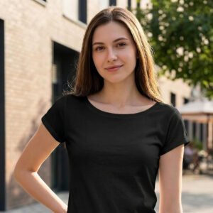 Women's Cotton T-Shirt Regular Fit Round Neck Short Sleeve Casual Basic Tee Solid Summer Spring Top