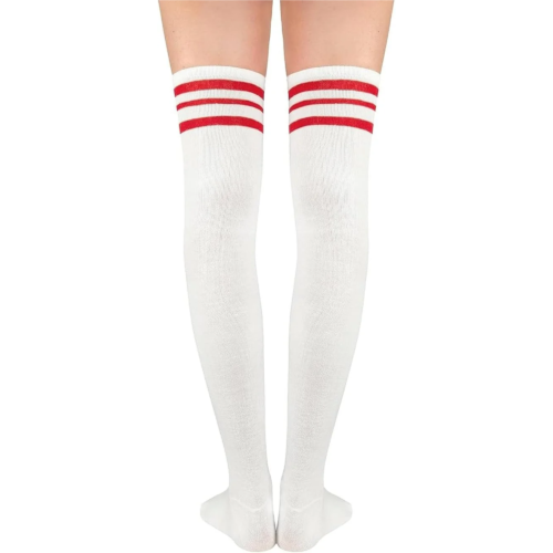 HiFEN® Over the Knee Thigh High Socks – Plain & Striped Tube Socks (UK Size 4–6)