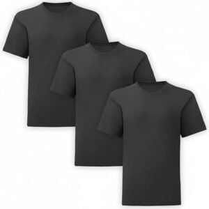 HiFEN® Kids Crew Neck Short Sleeve T Shirts Cotton Rich Plain Classic Fit Valueweight Casual Top 3 to 15 Years 3 Pack