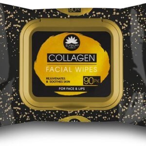 HiFEN® Collagen Infused Facial Wipes, 3Pack Daily Aloe Vera Extract Rejuvenate Soothe Moisturising Skin Wipes for Face and Lips, Removes Makeup & Impurities 90 Count (3 Pack of 30)