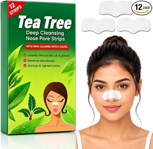 Tea Tree Deep Cleansing Nose Pore Strips – 12 Pack