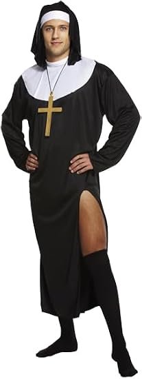 Men's Nun Costume, Adult Funny Fancy Dress