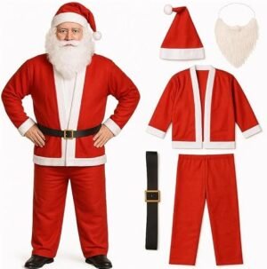 Santa costume adult 5 pcs