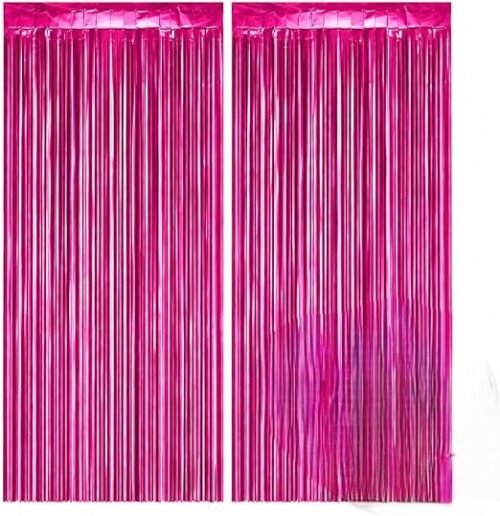 Shimmering metallic foil fringe curtain (92×244 cm)